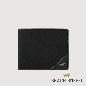 【BRAUN BUFFEL 德國小金牛】台灣總代理 瑞沃 10卡短夾-黑色/BF593-344-BK