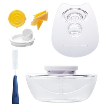 Super mama Air Plus 穿戴式電動吸乳器配件組 24mm吸乳罩 140ml集乳瓶  1組  白色