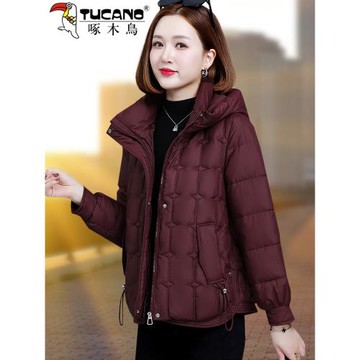 啄木鳥安可拉紅棉服女冬季2025新款洋氣中年媽媽棉襖短款羽絨棉衣
