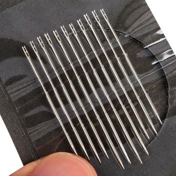 免穿針家用手縫針大號老人縫衣服縫被子針不用穿線的針線手工鋼針