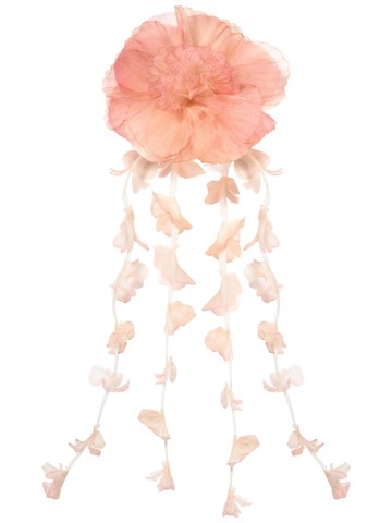 Jennifer Behr - Melanie floral-appliqué barette - women - Steel/Silk - One Size - Pink