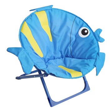 Cotton Field 棉花田傢飾 兒童可折疊月亮椅  熱帶魚 藍色 + 黃色  1個