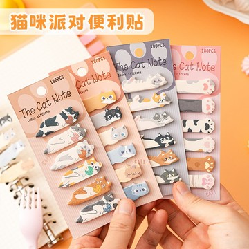 【玫瑰花園手作】可愛貓咪便利貼 INS風 卡通DIY標記分類 N次貼 便利貼 P0136