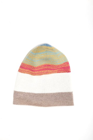 喀什米爾/極緻精品/黃藍橘白雙面羊絨100%堆堆反折純羊絨帽子極暖