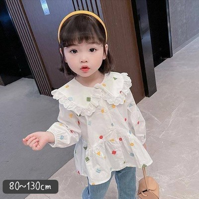 子供服 女の子 トップス ブラウス 長袖 ナチュラル お洒落 可愛い 80 90 100 110 1 130 白 ホワイト 春 夏 秋 シンプル 夏服 女の子服 通販 Lineポイント最大get Lineショッピング