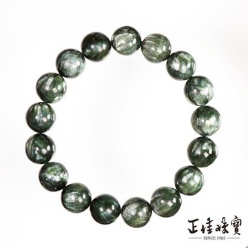 【正佳珠寶】綠龍晶 高品銀絲絨綠 11.4-11.8mm 綠龍晶手鍊