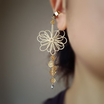 單邊耳骨夾 雅緻・雪