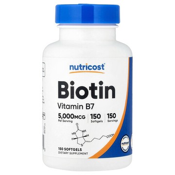 Nutricost, 生物維生素，5000 微克，150 粒軟膠囊