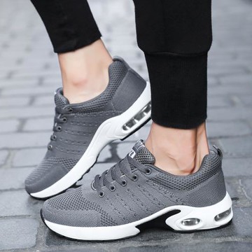 跨境熱賣AIR氣墊運動男鞋圓頭系帶飛織休閑運動鞋冷粘鞋跑步鞋男