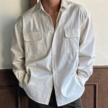 正韓燈芯絨翻領雙口袋長袖襯衫 3色 YUPPIE 預購出清