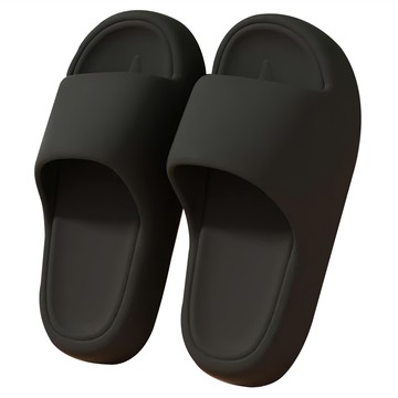 EVA踩屎感超厚休閒拖鞋  典雅黑  255mm