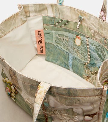Acne Studios Logo trompe l'oeil canvas tote bag