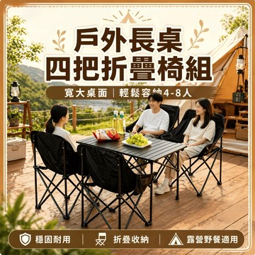 🚚4小時出貨💥戶外露營桌椅組合 液壓桿戰術桌摺疊椅 蛋卷桌 升降桌摺疊椅便携野餐茶桌 戶外摺疊桌露營必備 露營桌椅組合