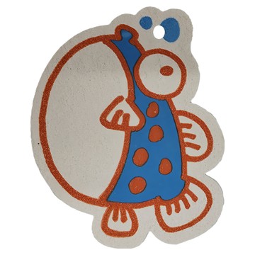 SHIMOYAMA 趣味造型木漿棉去汙清潔海綿刷 河豚  11.3 x 8.8 x 2cm  1個