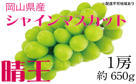 ぶどう 2024年 先行予約 シャイン マスカット 晴王 1房 約650g  ブドウ 葡萄  岡山県産 国産 フルーツ 果物 ギフト