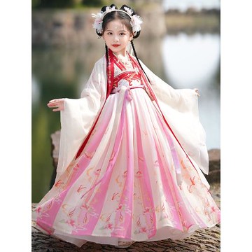 漢服女童超仙中國風古裝2025新款春秋款兒童古風高端花神唐裝襦裙