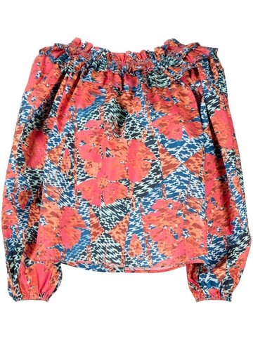 Ulla Johnson - floral-print ruffled blouse - women - Cotton - 1 - Blue