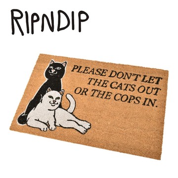 RIPNDIP 中指貓 RND4056 DON’T LET THE COPS IN RUG 地墊 / 腳踏墊 (咖啡色)