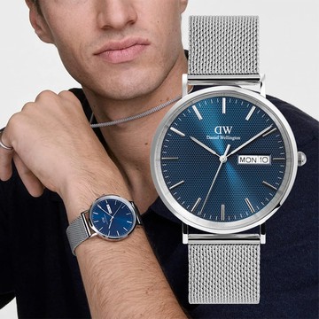 Daniel Wellington DW Classic 經典日期星期米蘭帶手錶-40mm/銀框 DW00100833