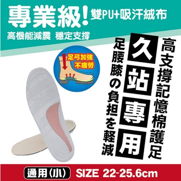 【美足鞋墊】專業級機能鞋墊-久站專用(通用小)