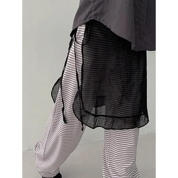 Codibook｜韓國 DAILYJOU 透視層次褶邊吊帶裙［預購］裙子 傘狀裙 女裝