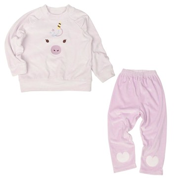 akachan honpo - 幫助睡眠長袖軟綿彈性家居服-紫色