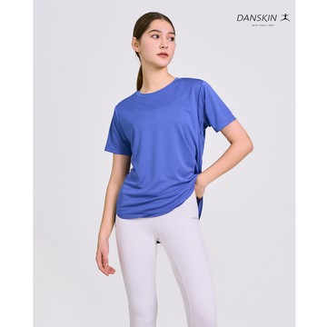 【Danskin】藍色短袖長版T恤 X5VTS182