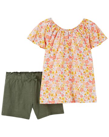 Kid 2-Piece Floral Tee & Short Set