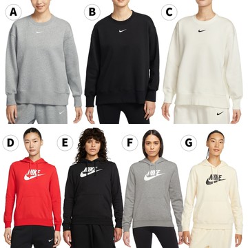 【領券再折】Nike 長袖上衣 女裝 帽T FZ4271-063/FZ4271-010/FZ4271-133/DQ5776-657/DQ5776-063/DQ5776-010/DQ5776-113