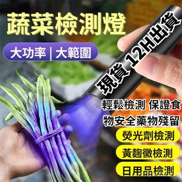 隔日到貨 台灣現貨🚀99免運🚀新款果蔬檢測燈 紫光農藥殘留檢測蔬菜檢測器驗鈔海鮮蔬菜水果UV固化