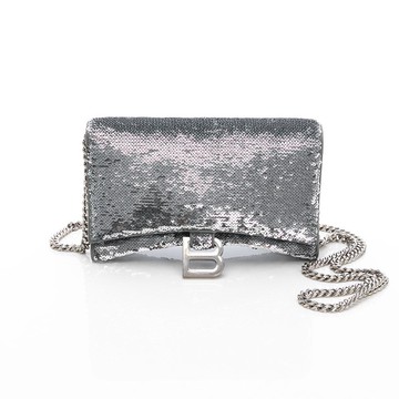 Balenciaga巴黎世家 銀色滿亮片WOC (B logo)