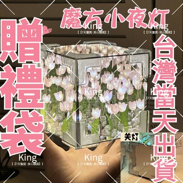 台灣出貨【贈送禮袋】小夜燈 花海小夜燈 鬱金香小夜燈 魔方小夜燈 情人節禮物diy diy禮物 魔方花海小夜燈 送禮優選