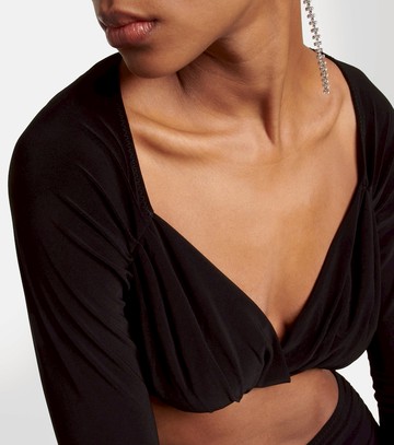 Norma Kamali Gathered jersey crop top