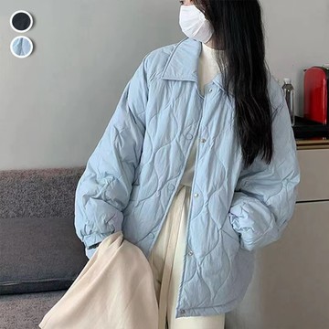 【韓國K.W.】KMM3508韓輕薄羽絨顯瘦中長版毛領連帽外套(保暖/升溫/羽絨棉)