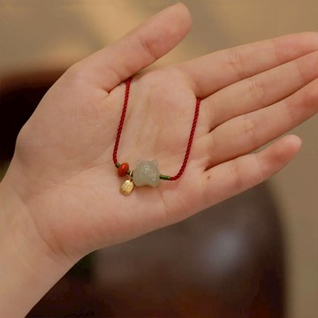 手鍊-手繩-手環-和田玉手鍊-紅繩手鍊-本命年-編織手繩-老虎手鍊-玉石手鍊-避邪手鍊-保平安-兒童手鍊-禮物-163