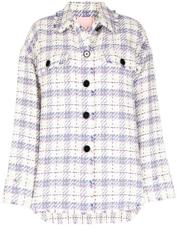 BAPY BY *A BATHING APE® - oversize check shirt jacket - women - Cotton/Other fibres - XS - White