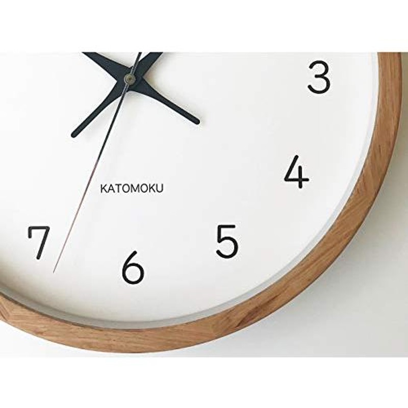 KATOMOKU muku clock 13 オーク 電波時計 連続秒針 km-104ORRC φ306mm