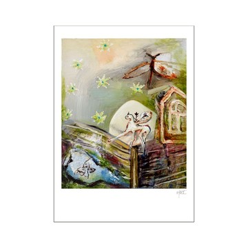 LIGHTO 掛畫｜林庭芝｜書中的獨角獸 - 銀色鋁框-30 x 42cm