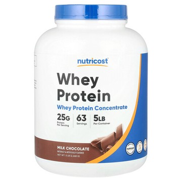 Nutricost, 濃縮乳清蛋白，牛奶巧克力味，5 磅（2268 克）
