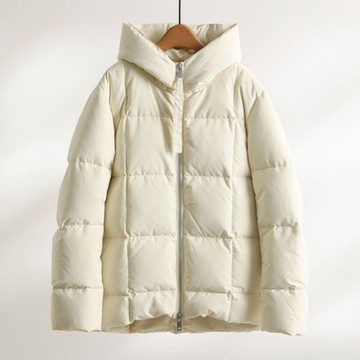 [米蘭精品] 真羽絨90%鵝絨羽絨外套羽絨衣夾克-保暖鵝絨連帽雙拉鏈女外套3色74ia53