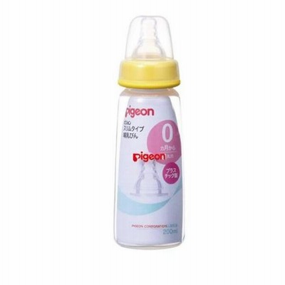 ピジョン(Pigeon) スリムタイプ 哺乳びん(プラスチック製シリコーンゴム製乳首付) 200mL