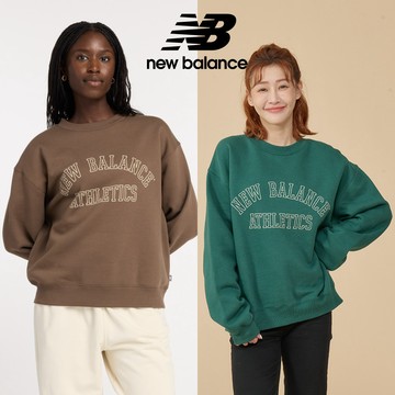 【New Balance】 NB 刷毛長袖上衣_女性_咖啡/綠色_WT43516DUO/WT43516NWG