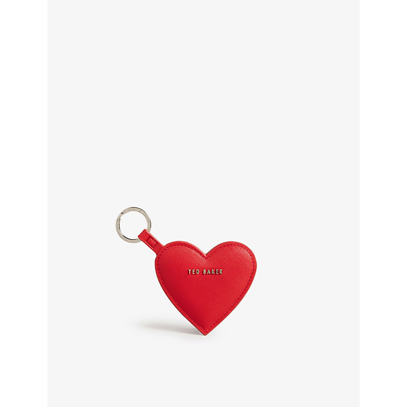 Ted Baker Womens Red Heart-shaped Mirror Woven bag Charm 1 Size