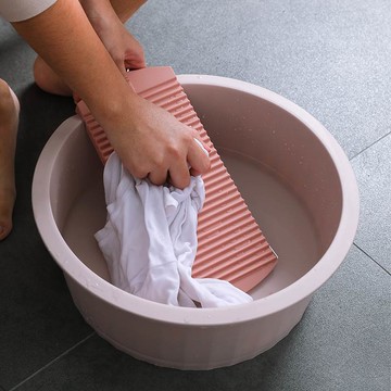 家用洗衣盆帶搓衣板宿舍衛生間大號加厚塑料搓板洗衣盆一體洗臉盆
