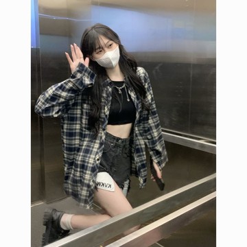 【台灣出貨】🔥 格子襯衫 防曬襯衫 高級感 外套潮 寬鬆格子 長袖襯衫 襯衫 長袖 寬鬆 顯瘦上衣 女裝 情侣装 外套
