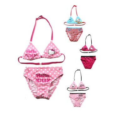 HELLO KITTY兒童游泳衣女童寶寶女孩分體比基尼中大童泳衣3歲走秀