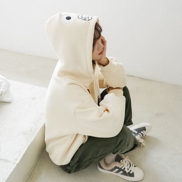 茉語家秋冬新款帶帽加絨衛衣女長袖韓版寬松卡通學生寬松上衣1入