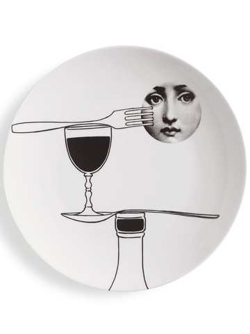 Fornasetti - Tema e Variazioni n.136 wall plate - unisex - Porcelain - One Size - White