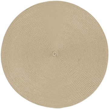 NOW 素面織紋圓餐墊  淺棕色  1個