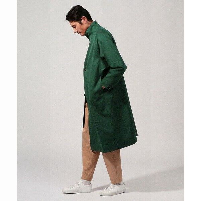 CABaN ウールギャバジン スタンドカラーコート ネイビー M 美品】CABaN